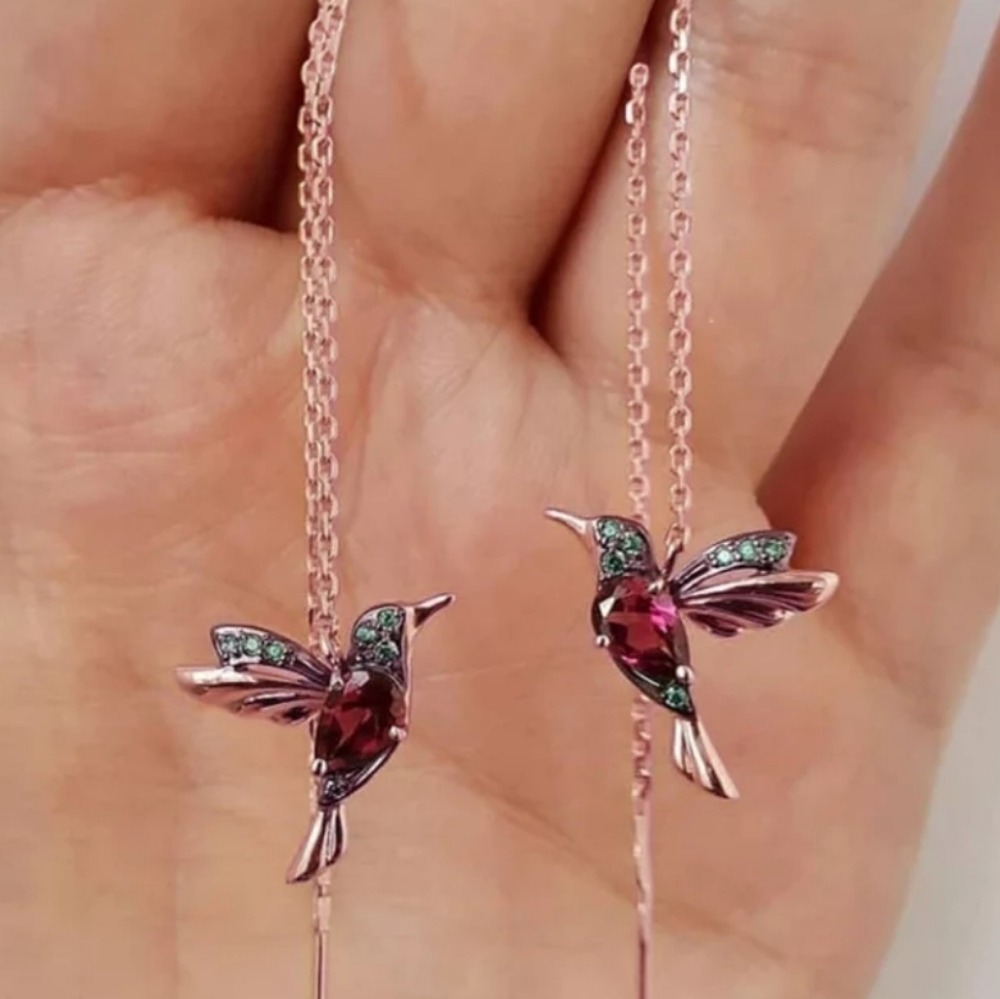 Unique & Very Lovely Hummingbird Ear Threaders!